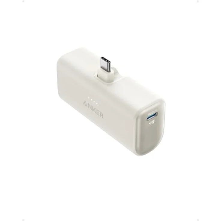 Anker Nano Powerbank 5000mAh, 22.5W mit Faltbarem USB-C Konnektor, Kompatibel mit iPhone 15, Galaxy S22/23, Huawei, iPad Pro/Air, Weiß – Bild 2