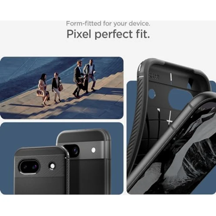 Spigen Rugged Armor Hülle Kompatibel mit Google Pixel 8a -Schwarz - TPU Hülle mit Karbon Look Prägung und Air Cushion Technologie – Bild 4