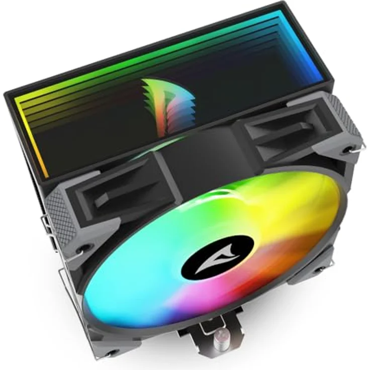Sharkoon A50 RGB Black Air Cooler, CPU Kühler mit 230W TDP und variabler Lüftergeschwindigkeit, Schwarz – Bild 10