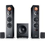 Teufel Ultima 40 Aktiv Surround Soundsystem - Aktiv Standlautsprecher mit Kabellosen aktives Rear-Speaker und mächtiger Subwoofer, Bluetooth aptX, Dolby Audio, HDMI ARC CEC - weiß (Schwarz)