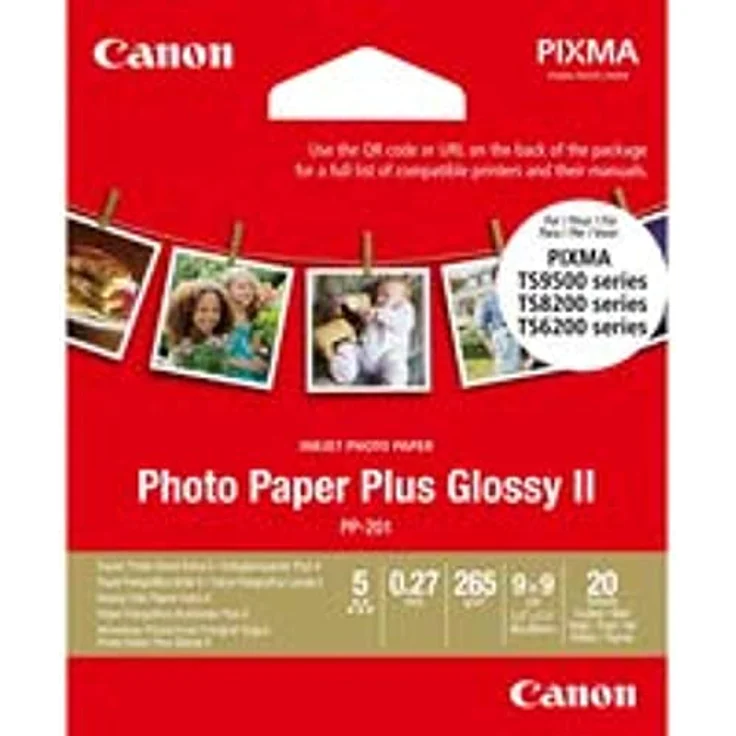 Canon PP-201 Glossy II Fotopapier Plus glänzend 89x89mm 265g-m² - 20 Blatt (2311B070) – Bild 3