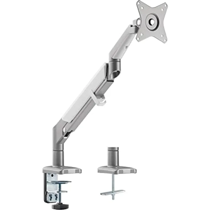 Ergo Office ER-405G Monitorhalterung mit Gasfeder Tischhalterung Monitorarm Höhenverstellbar Schwenkbar Neigbar Drehbar 13"-32" bis 9kg VESA 75x75 100x100 (Grau)