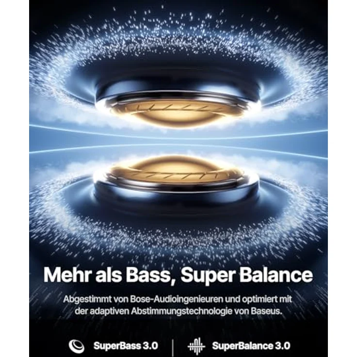 Baseus Inspire XP1 In-Ear Kopfhörer, Bluetooth 6.1, -50 dB adaptive Geräuschunterdrückung, 45 Std. Spielzeit, Sound by Bose, weiße Earbuds – Bild 3