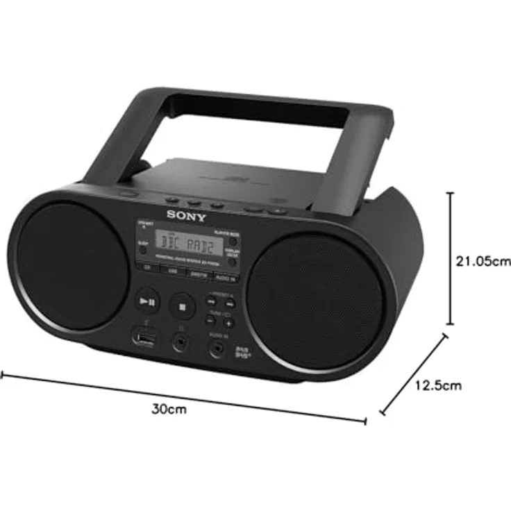 Sony -Boombox-CD-Player (DAB, UKW-Radio, USB) schwarz, ZSPS55B.D – Bild 2