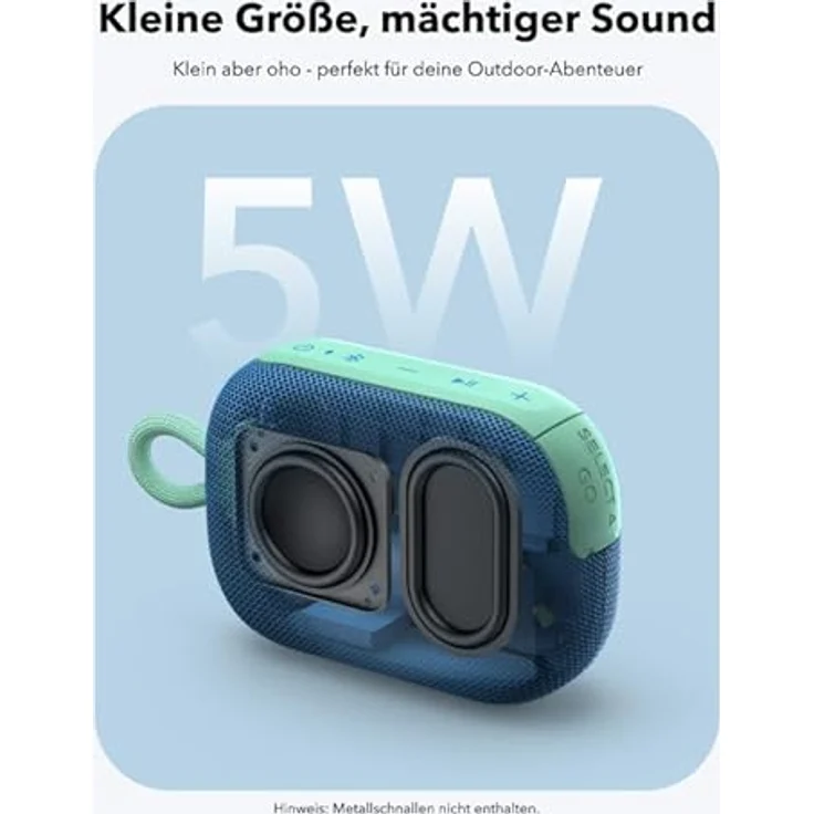 soundcore Select 4 Go Bluetooth Lautsprecher, ultraportabel, bis zu 20h Wiedergabe, IP67 Wasser- und Staubschutz, schwimmfähig, kraftvoller Sound, für drinnen und draußen, Wandern und Radfahren – Bild 3