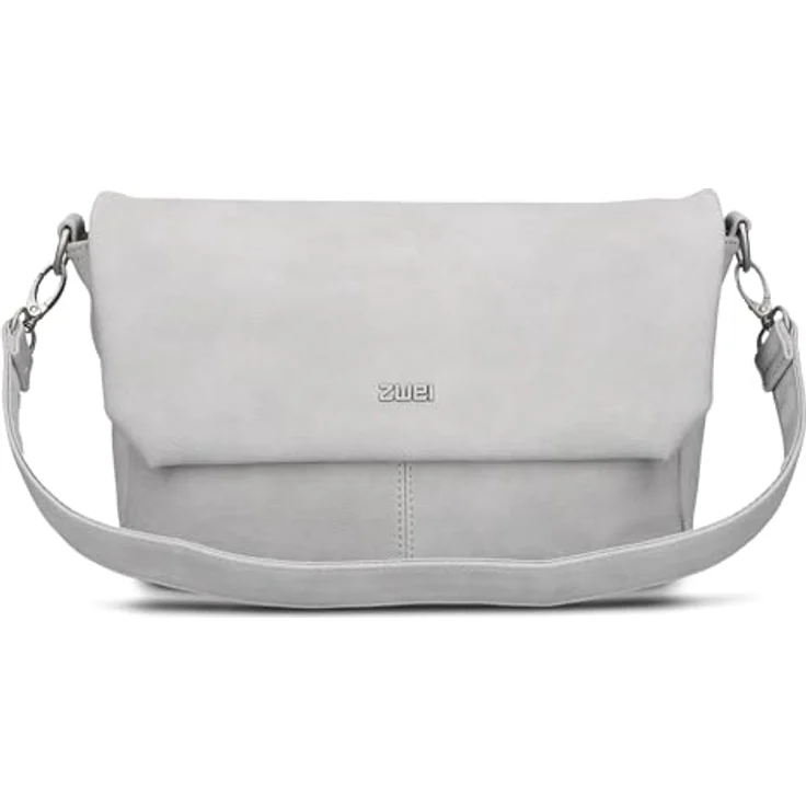 Zwei Mademoiselle.M Messenger, Laptopfach 33 cm, 100% Polyurethan, grau – Bild 5