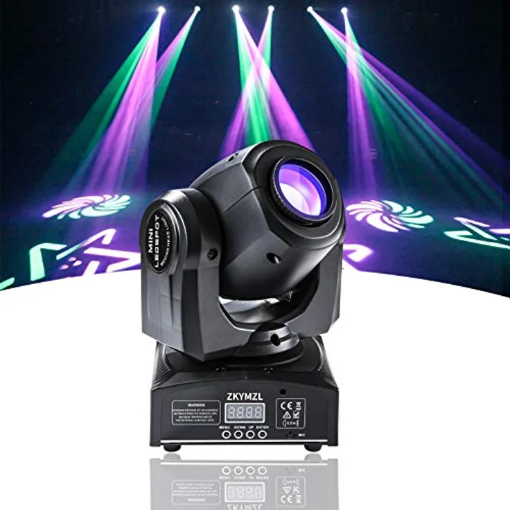 ZKYMZL 30W LED Moving Head Bühnenlicht, DMX512 mit 8 Mustern und flexibler Steuerung für Bar, Party, Halloween und Hochzeit