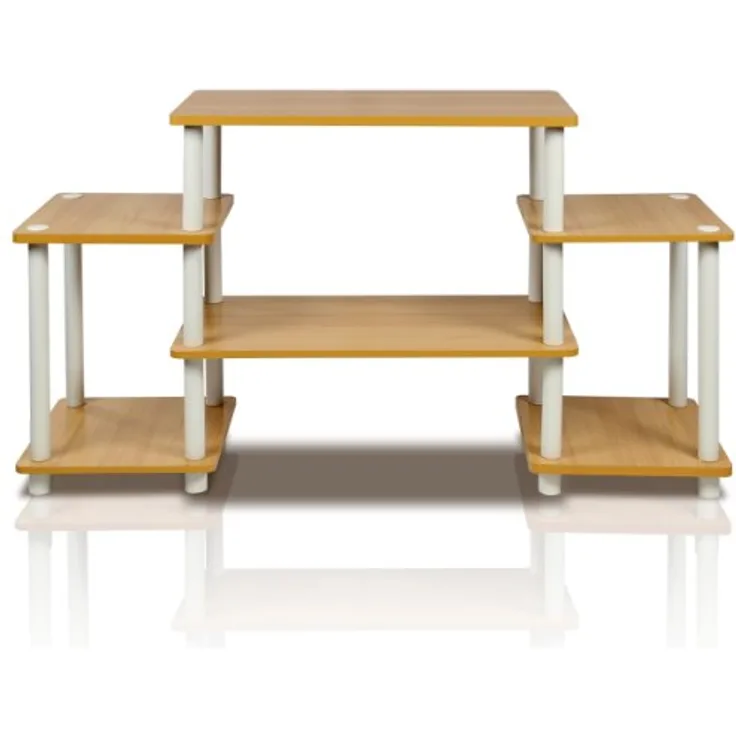 Furinno Turn-N-Tube TV-Schrank, Fernsehtisch, TV-Regal, Buche/Weiß, 105.4 (B) x 58 (H) x 29.5 (T) cm