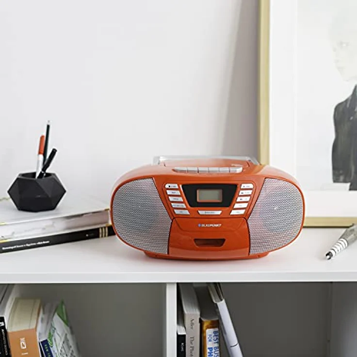 Blaupunkt B 120 RD tragbarer CD Player mit Bluetooth | Kassettenrekorder | Hörbuch Funktion | CD-Player mit USB | kleines CD-Radio | Aux In | PLL UKW Radio | Radio mit CD Spieler | Rot – Bild 2