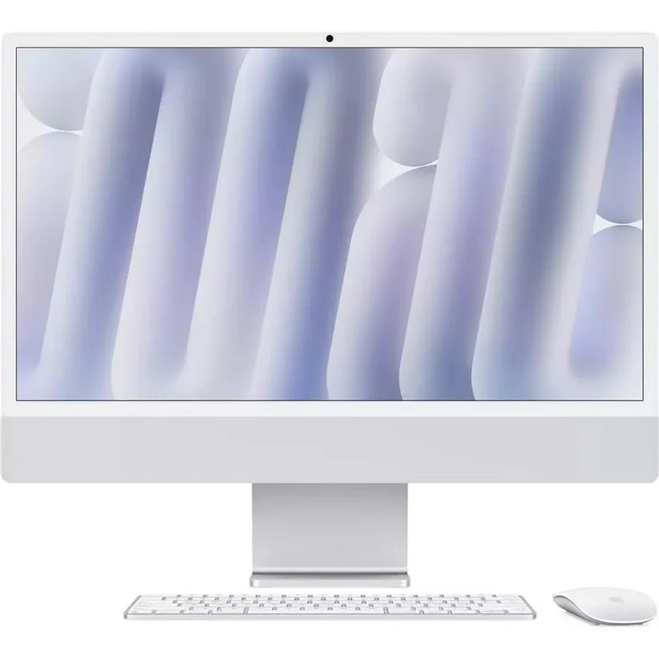 Apple iMac 23.5", 4.5K Ultra HD, Apple M4, 16 GB RAM, 256 GB SSD, macOS Sequoia, Silber