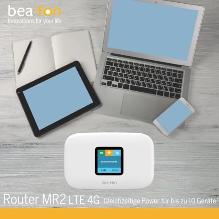 Bea-Fon MR2 4G Router (CAT 4), Mobiler Router mit hoher Datenübertragungsrate, weiss – Bild 4