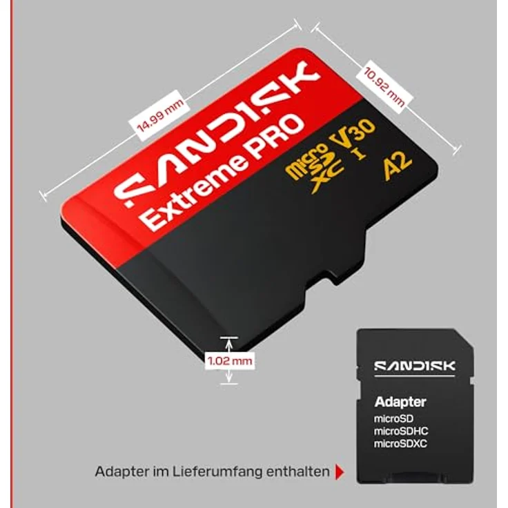 SanDisk Extreme PRO microSDXC 256 GB, UHS-I-Karte bis zu 250 MB/s Lesegeschwindigkeit, 170 MB/s Schreibgeschwindigkeit, 5K Video, A2, SD Adapter – Bild 9