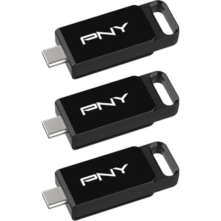 PNY ELITE TYPE-C USB 3.2 128GB X3, USB Stick mit bis zu 120 MB/s, schwarz