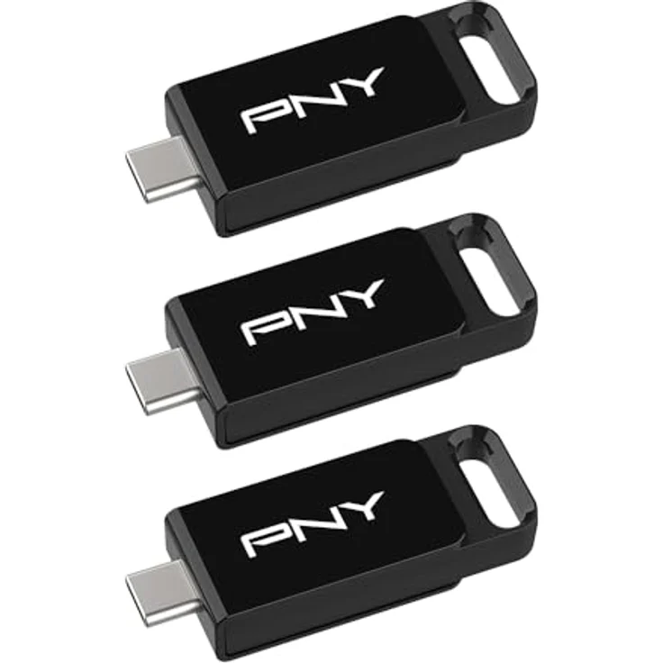 PNY ELITE TYPE-C USB 3.2 128GB X3, USB Stick mit bis zu 120 MB/s, schwarz – Bild 1