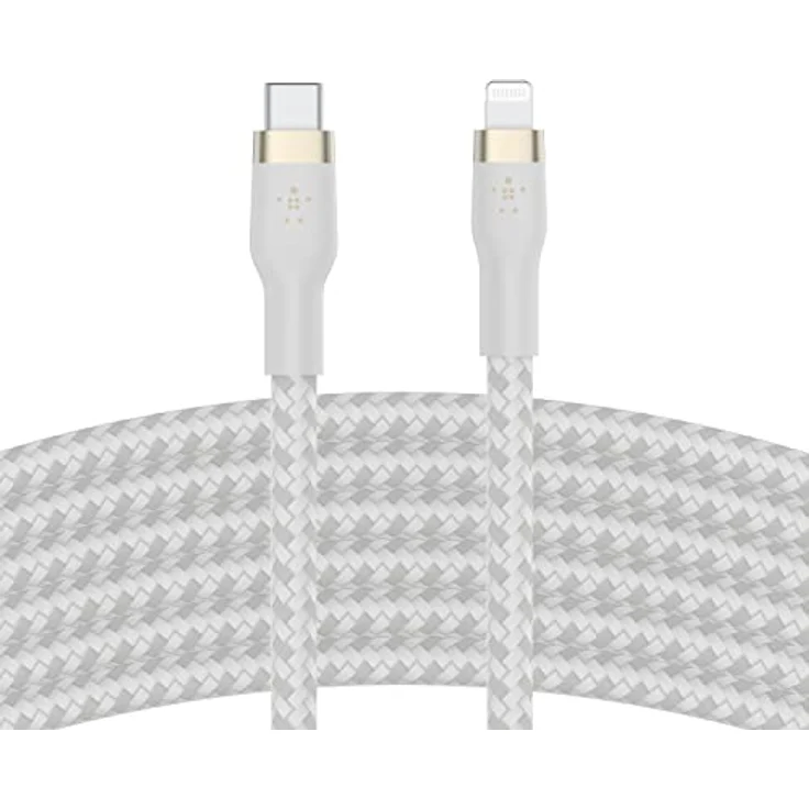 Belkin BOOST CHARGE PRO Flex USB-C-zu-Lightning Kabel, 3m, 15W, mfi-zertifiziert, weiß – Bild 1