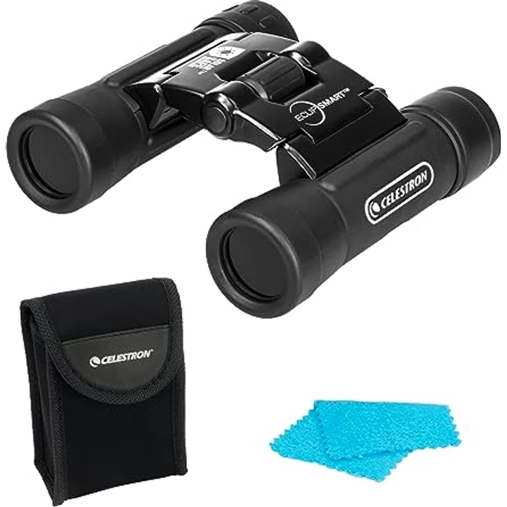 Celestron Sonnenfernglas 10x25 EclipSmart, mit fest verbauten Sonnenfiltern zur sicheren Sonnenbeobachtung – Bild 1