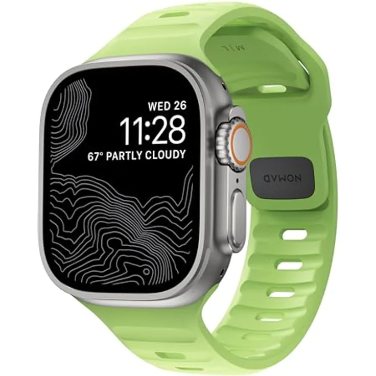 Nomad Sport Band Glow, Uhrenarmband aus Kunststoff mit Leuchteffekt, grün