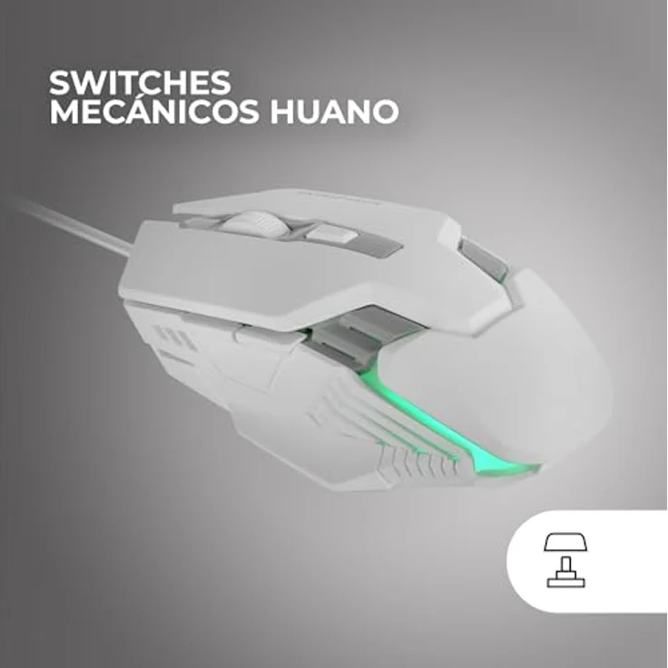 Mars Gaming MM024, RGB Gaming Maus mit optischem Sensor 4000 DPI, Huano Mechanischen Switches, RGB Flow Beleuchtung, On-the-Fly DPI Einstellung 1200/2400/3200/4000 DPI, multiplattform kompatibel, Weiß – Bild 5