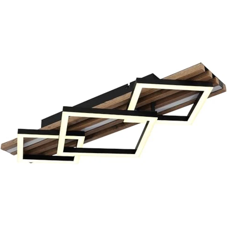 GLOBO Deckenleuchte Holzlampe LED, smarte Deckenbeleuchtung mit 3 Stufen, schwarz matt, L 61 cm, inkl. 3300 Lumen und Memoryfunktion – Bild 4
