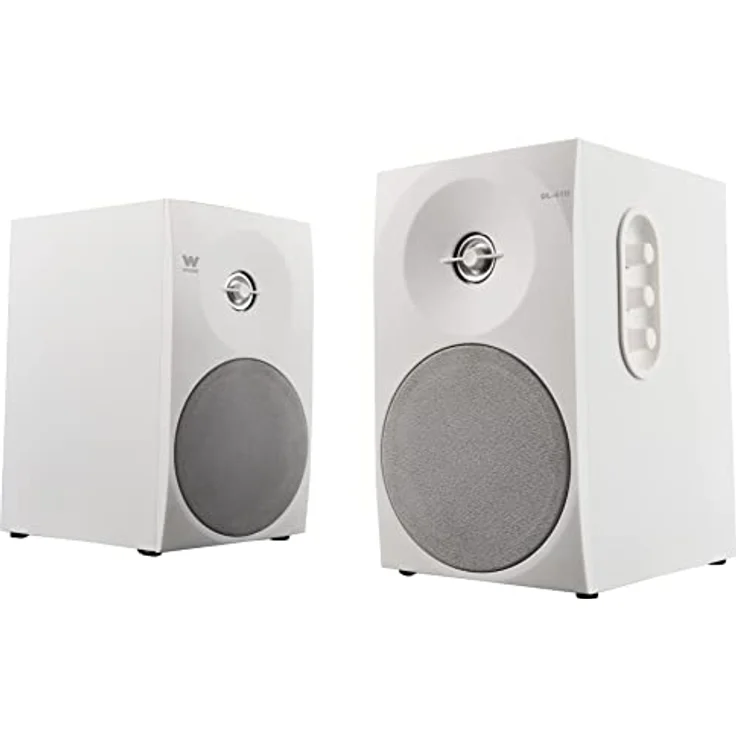 Woxter Dynamic Line 410 White - 2.0 Stereo-Lautsprecher (angetrieben mit 150W Leistung, Holz, 4, Woofer, 2 Hochtöner, 3,5 mm, RCA, Bassreflex-Control (Lautstärke, Höhen, Bass), weiß – Bild 9