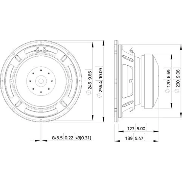 Lavoce 12602524 Subwoofer 10 Zoll (25,4 cm), 400 W, Mehrfarbig, Einheitsgröße - Qualitätsprodukt, Praktisch, Langlebig – Bild 3