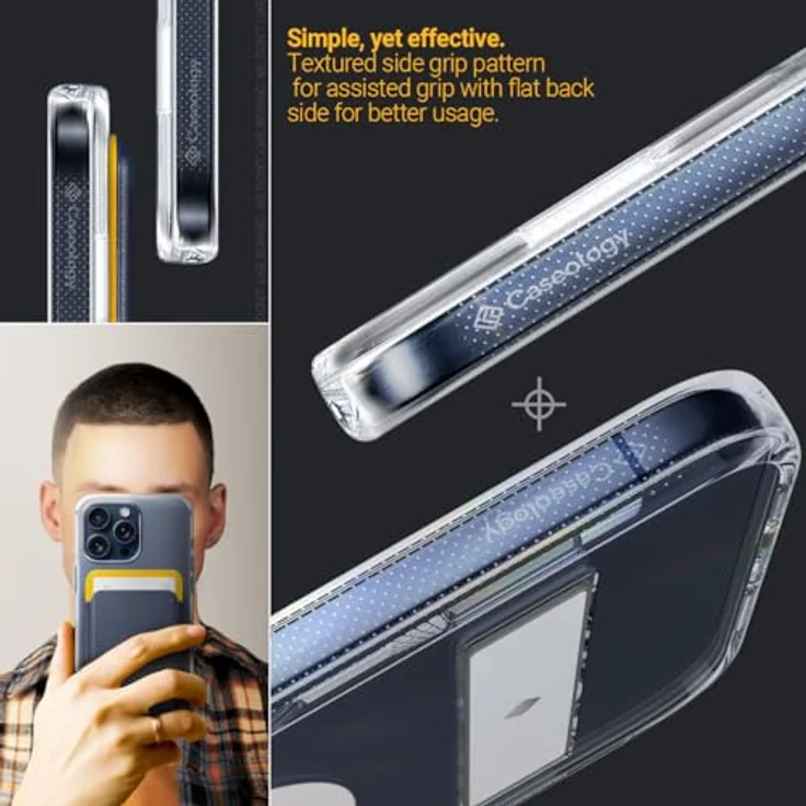 Caseology Capella Mag Kickstand Kompatibel mit iPhone 15 Pro Hülle [Schutz in Militärqualität] [Integrierter Ständer] mit Leistungsstarkem Magnet - Klar Weiß – Bild 5