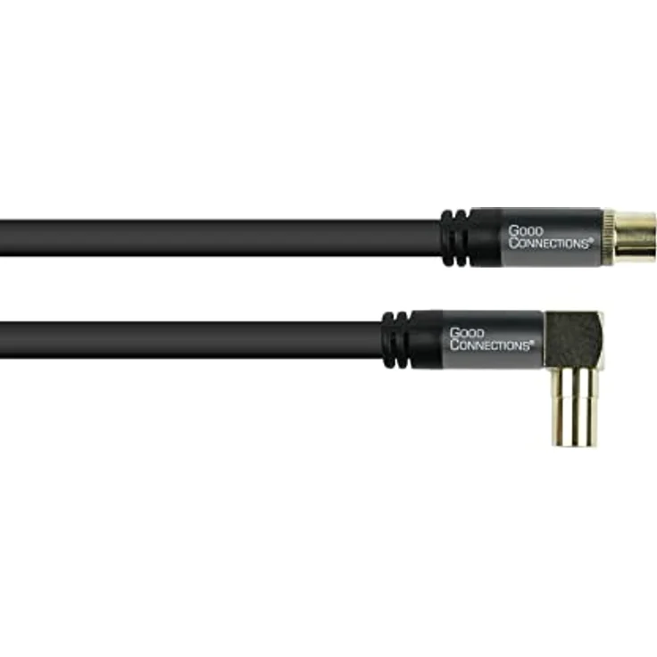 Good Connections GC-M2072 SmartFLEX TV Winkel-Antennenkabel, 1,5 m, IEC-Koax Stecker gewinkelt an Buchse, 4-fach geschirmt-120dB-75 Ohm, vergoldete Anschlüsse Schwarz – Bild 3