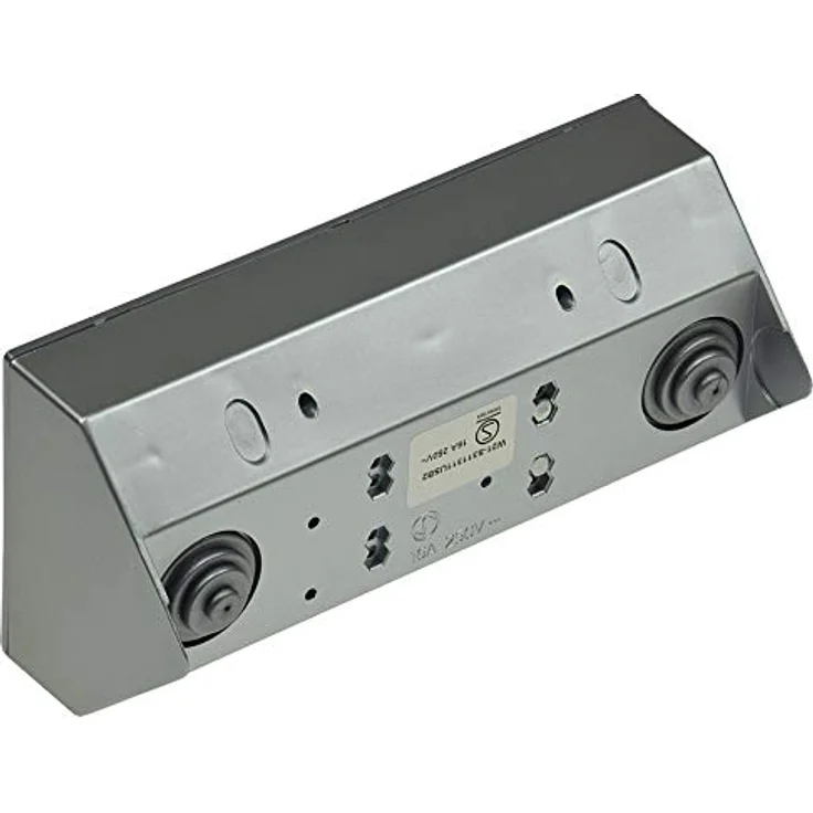 Steckdosenblock Ecksteckdose 2-Fach Schutzkontaktsteckdose 2X USB-A 3,1A Silber Grau – Bild 2