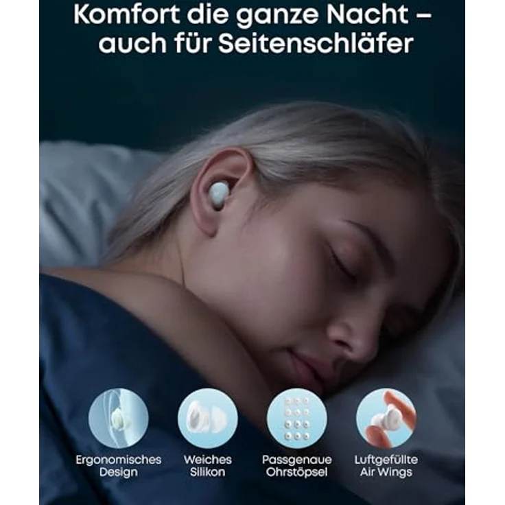 soundcore Sleep A30, Schlafkopfhörer mit intelligentem ANC und adaptiver Schnarchmaskierung, ultra-komfortabel für Seitenschläfer – Bild 5