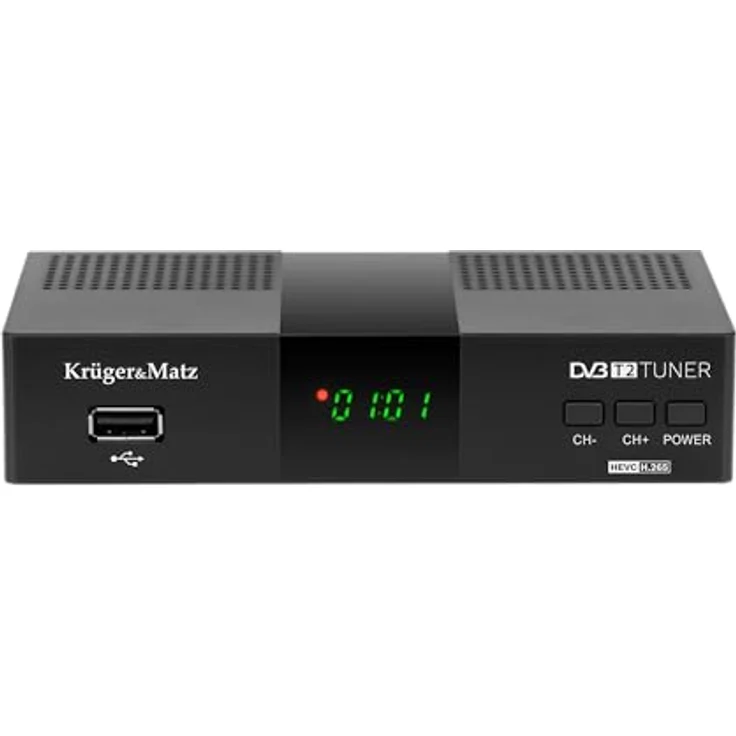 Kruger&Matz KM0550D, DVB-T2 H.265 HEVC Tuner mit HDMI, SCART, PVR, EPG und USB-Anschluss, schwarz – Bild 2
