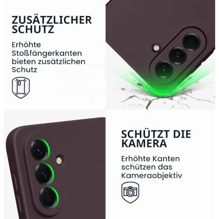 kwmobile Handyhülle für Samsung Galaxy A56 5G - weiche Silikon Case mit metallischem Schimmer in Metallic Brombeere - reißfest, rutschfest, präzise Kameraloch-Ausschnitte – Bild 3
