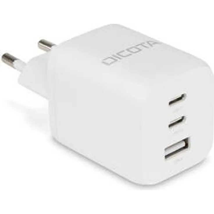 Dicota Compact 3-Port GaN Wall Charger (65W) EU, Schnellladegerät mit 3 Anschlüssen, weiß