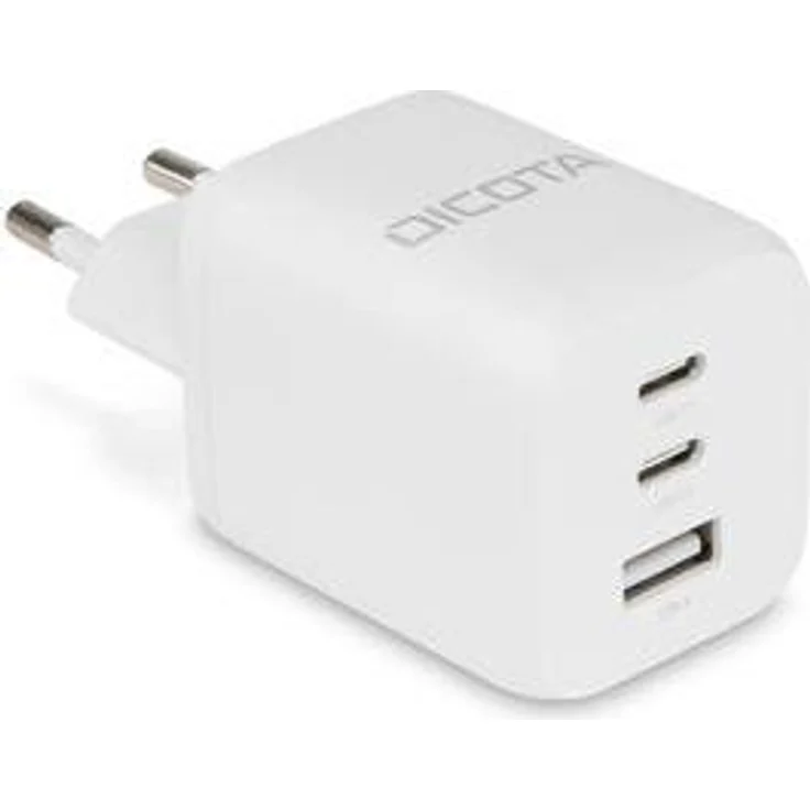 Dicota Compact 3-Port GaN Wall Charger (65W) EU, Schnellladegerät mit 3 Anschlüssen, weiß