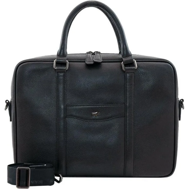 Braun Büffel Theo Businesstasche M, Notebooktasche aus hochwertigem Leder mit separatem Laptopfach, Schwarz