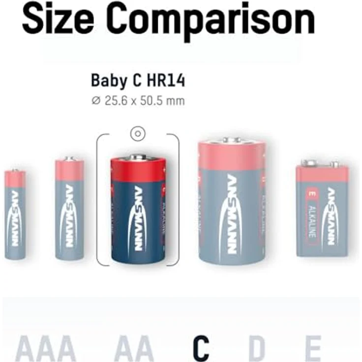 ANSMANN Batterien Baby C LR14 4 Stück 1,5V - Alkaline Batterie langlebig & auslaufsicher - Ideal für Spielzeug, LED Taschenlampe, Radio, Modellbau uvm – Bild 4