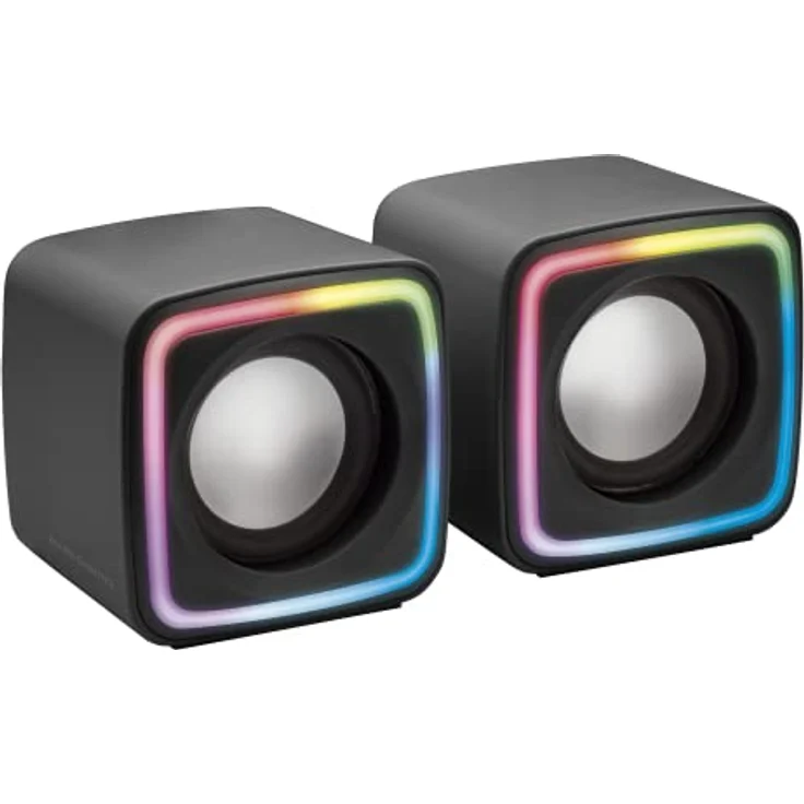 Mars Gaming MSCUBE Schwarz, Kompakte RGB Gaming-Lautsprecher, 8W DSP Soundprozessor, Lautstärkeregler – Bild 1