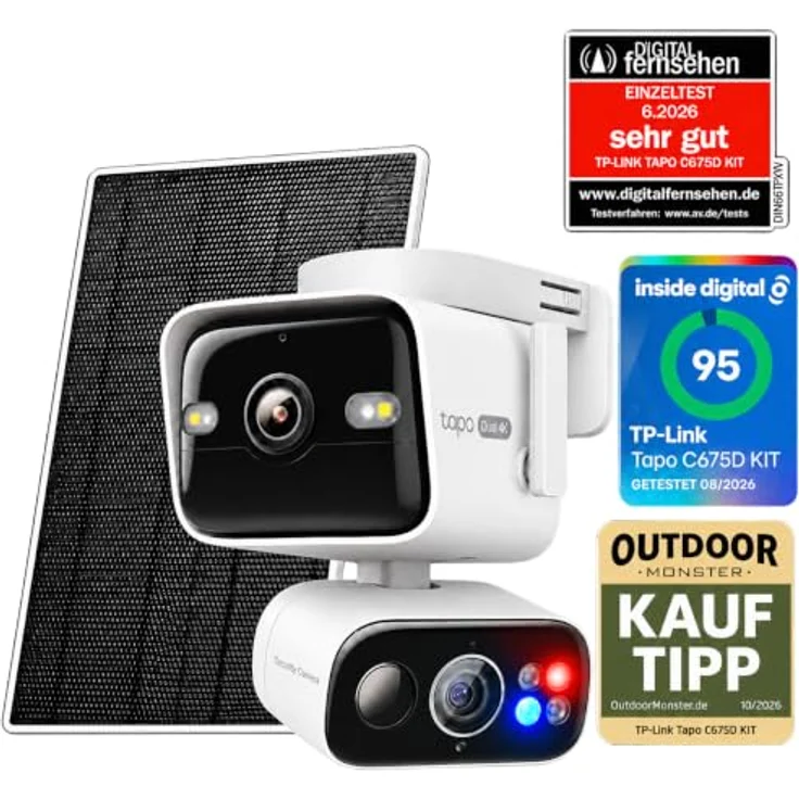 Tapo C675D KIT, 4K Solar-Überwachungskamera mit 169° Ultraweitwinkel, 6mm Teleobjektiv, Dualband-WLAN, KI-Erkennung, lokalem Speicher und aktiver Abschreckung – Bild 2