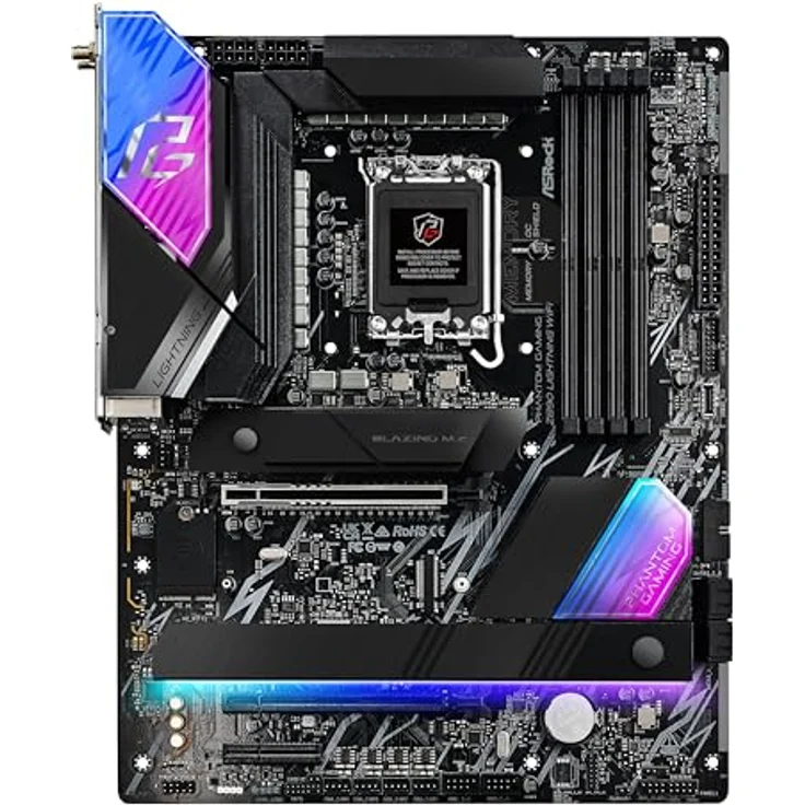 ASRock Intel Core Ultra Z890 Lightning WiFi 7 Phantom Gaming 256GB ATX Motherboard M.2 LGA1851RL-ILM, Dual ThunderboltTM 4 Type-C, Werkzeugloser mehrschichtiger M.2-Kühlkörper – Bild 2
