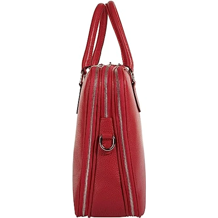 Cluty Aktentasche, echt Leder, Made in Italy, Höhe 28 cm x Breite 35 cm x Tiefe 13 cm, schwarz – Bild 4