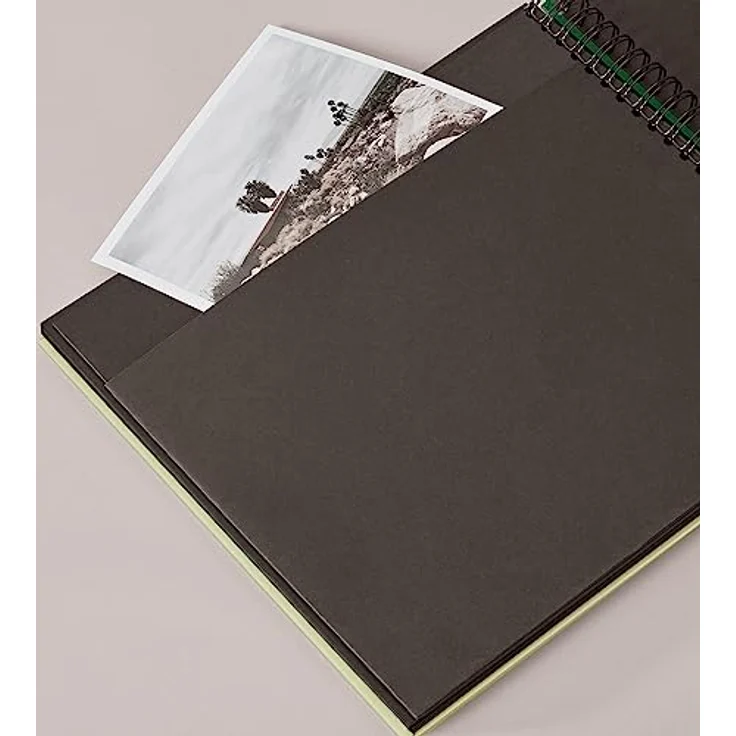 Semikolon 364853 Spiral Album Cutting Edge – 37,5x30,1 cm – Fotoalbum, 90 Seiten schwarz, Fotobuch, forest kiwi – Bild 5