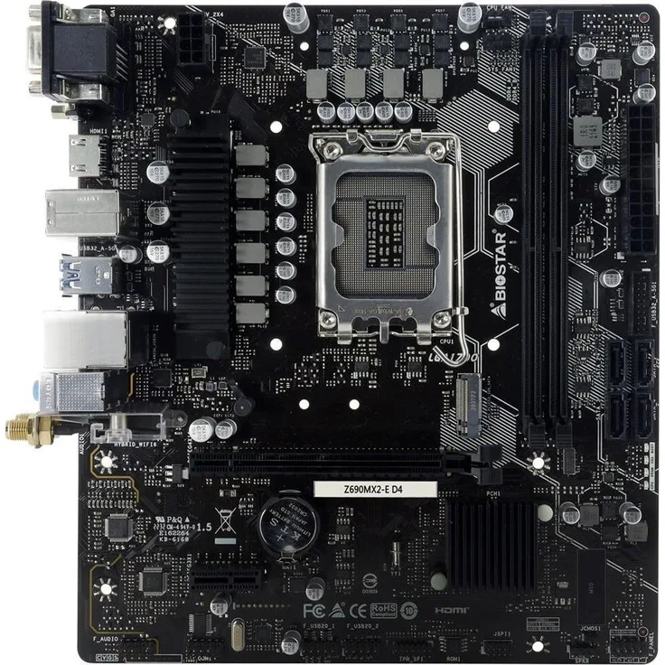 Biostar Z690MX2-E D4 Mainboard (mATX, DDR4, Intel Z690 Chipset, 2,5 Gigabit Ethernet)