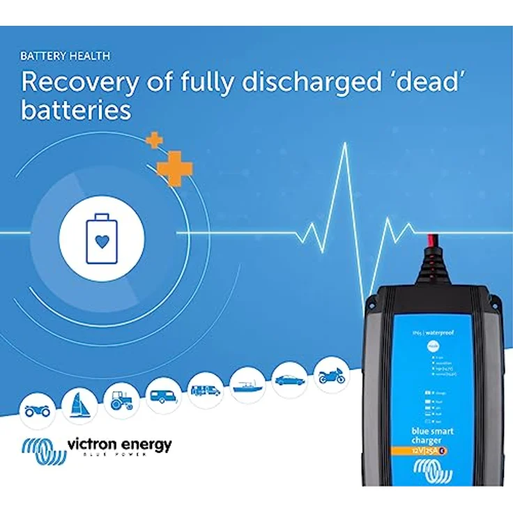 Victron Energy Blue Smart IP65 Bleiakku-Ladegerät 12V, 25A, Bluetooth Smart und adaptive Ladepflege – Bild 4