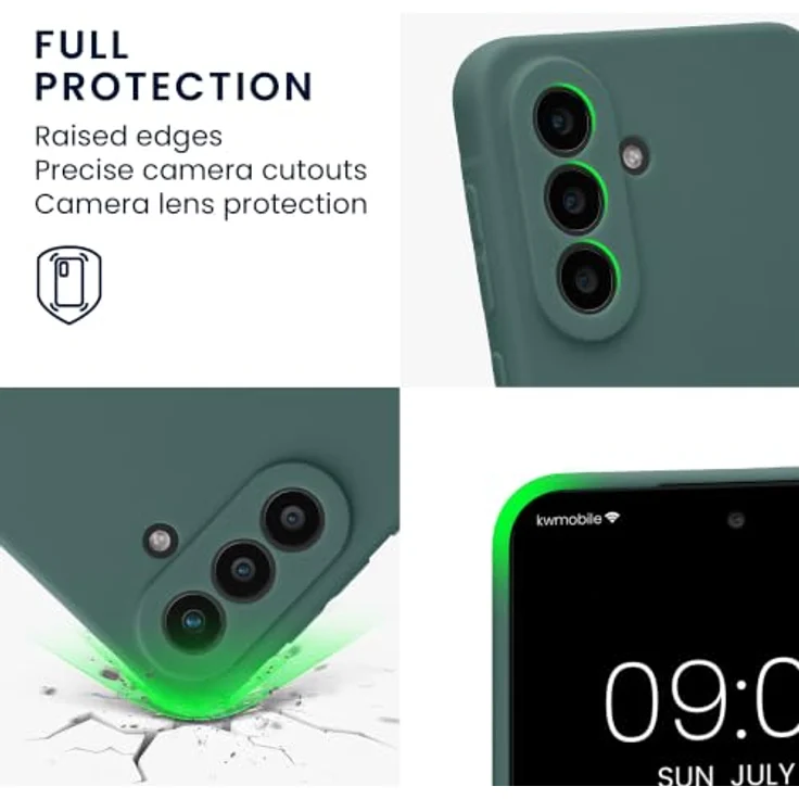 kwmobile Handyhülle für Samsung Galaxy A57 5G - weiches Silikon Case in Blaugrün, rutschfest und reißfest mit erhöhtem Rahmen – Bild 3
