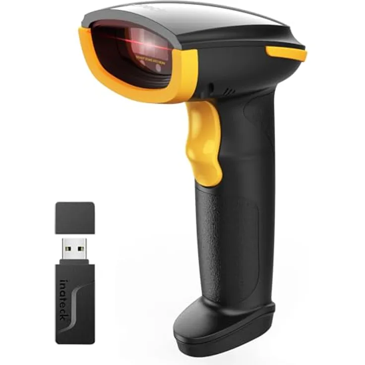Inateck BCST-21 KI, Kabelloser 1D Barcode Scanner mit Bluetooth, 2000mAh Akku, 3 Monate Akkulaufzeit, Unterstützung für Inateck App und SDK, extrem robust