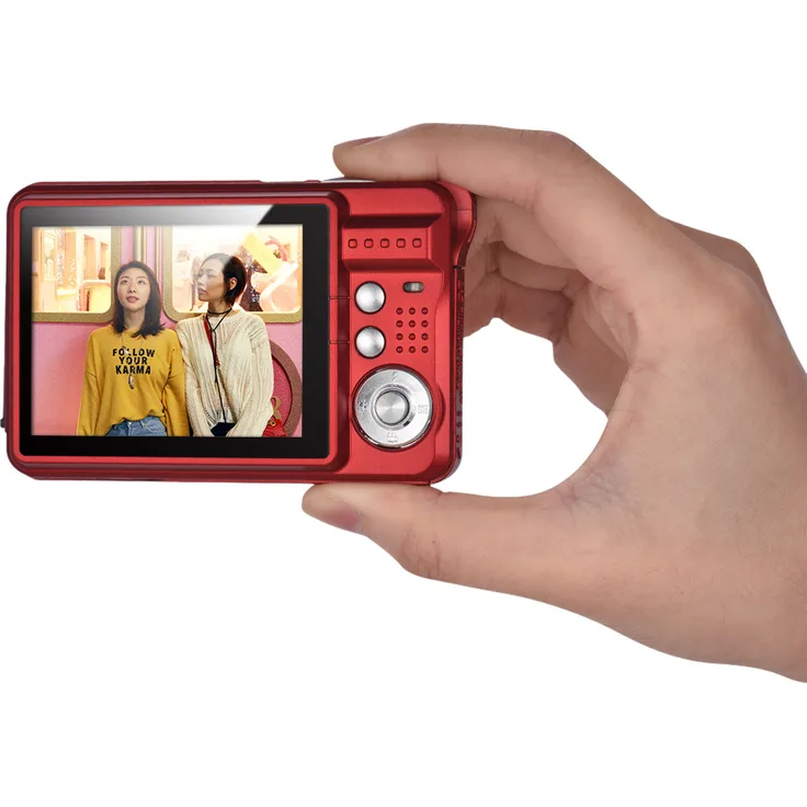 Andoer C3, 18M 720P HD Digitalkamera Camcorder mit 2 Akkus, 8X Digital Zoom, Anti-Shake, 2,7 Zoll LCD, Farben: Rot, Schwarz, Silber