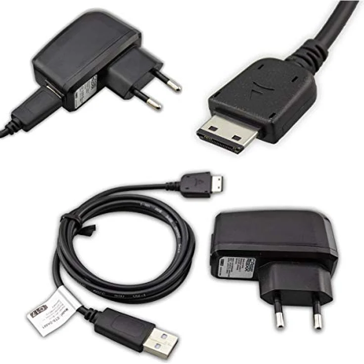 caseroxx Ladegerät für Samsung GT-E1190, 220V Adapter mit Datenkabel und Überladungsschutz, 100 cm Kabel Länge – Bild 5