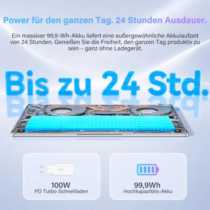 GEEKOM GeekBook M16 Business-Laptop mit Intel Core Ultra 9, 55W Leistung, 99,9 Wh Akku, USB4, Fingerabdrucksensor und IceBlade 3.0 Kühlung – Bild 5