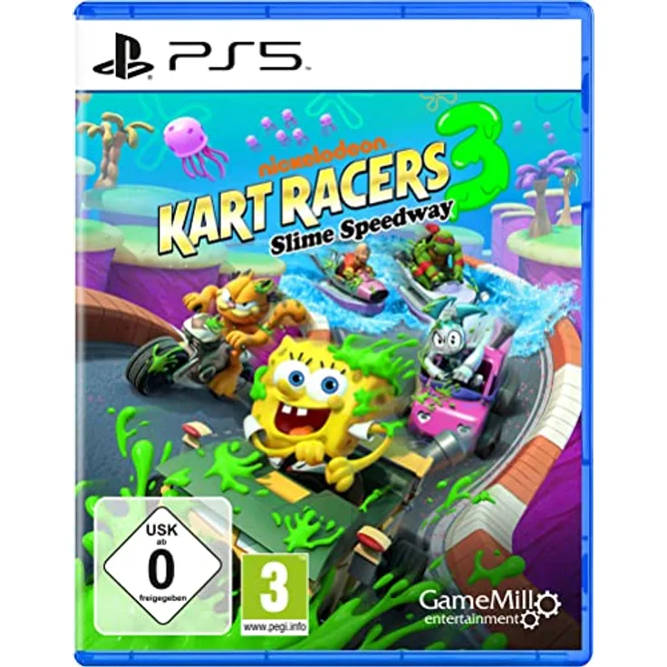 GAMEMILL Nickelodeon Kart Racers 3: Slime Speedway - PS5-Spiel mit über 40 Charakteren, 36 Strecken, Motorrad- und Wasserfahrzeug-Features, lokaler und Online-Mehrspieler-Modus
