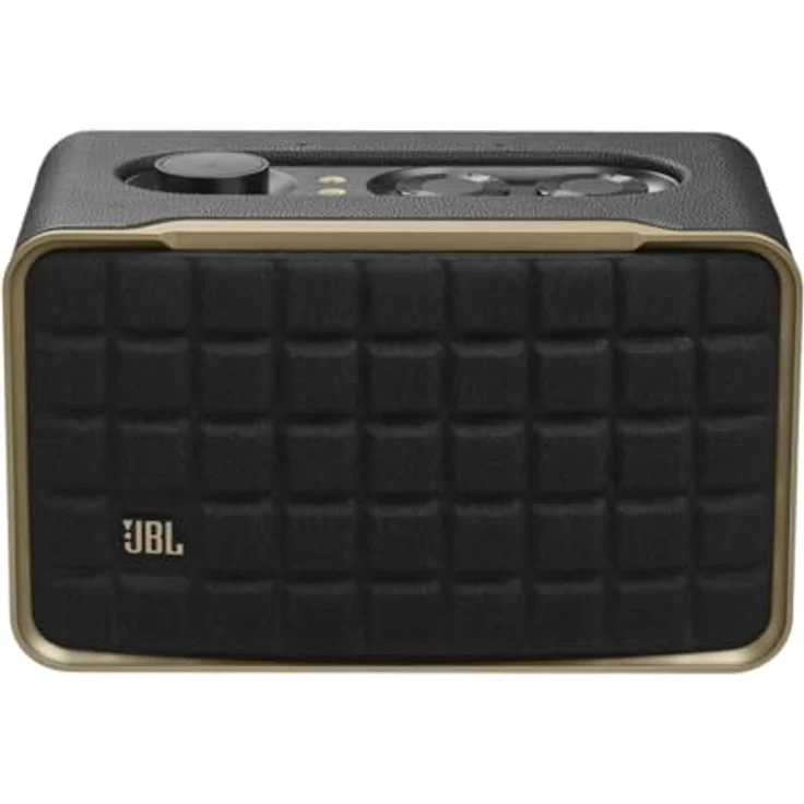 JBL Authentics 200 Smart Home Lautsprecher – 70er Jahre Retro-Design Bluetooth Box – Mit Quadrex Grill, Google Assistant, Kompatibel mit Amazon Alexa, AirPlay One App – Schwarz – Bild 2