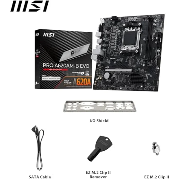 MSI PRO A620AM-B EVO, Micro-ATX Mainboard mit Sockel AM5, AMD A620, 1x PCIe 4.0 x16, geeignet für DDR5-RAM – Bild 7